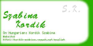 szabina kordik business card